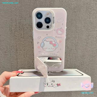 CODที่ไทย เคสสำหรับไอโฟน13 ลายแมวหมา ฟังเพลง เคสแข็งขาตั้งกระจก For IPhone17 16 13 12 11Pro MAX 14 15 XR XS 7/8 Plus SE2