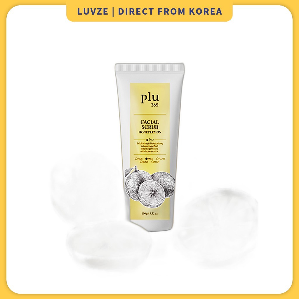 [daiso] plu365 Facial Scrub (Honey Lemon), 100g, 1pc / Korean Facial Scrub / Exfoliating Honey Lemon