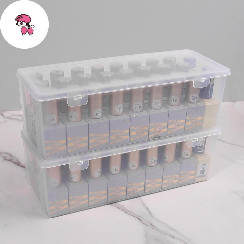 GRL 1/2 ชิ้นเล็บสี่เหลี่ยมผืนผ้าโปร่งใสกล่องเก็บเล็บ Rhinestone แปรงปากกาบัฟเฟอร์บดแฟ้ม Organizer คอนเทนเนอร์กรณี TH