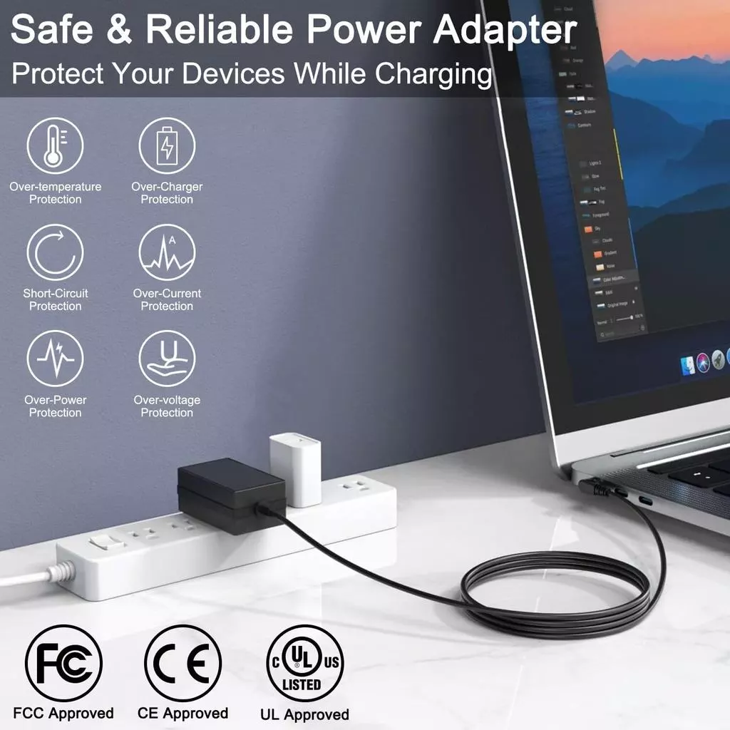 12V AC Adapter Charger สําหรับ SGIN M17 Pro M17Pro M17S 17 นิ้ว 17.3 "Windows 11 แล็ปท็อปคอมพิวเตอร์โน้ตบุ๊ค PC Power Supply Adaptor สายไฟ Wall Plug thumbnail 5