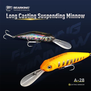 BEARKING A28 เหยื่อลวงปลา.FLOATING MINO ขนาด 78มิลลิเมตร น้ำหนัก 11กรัม มีกระดานสร้างเสียง
