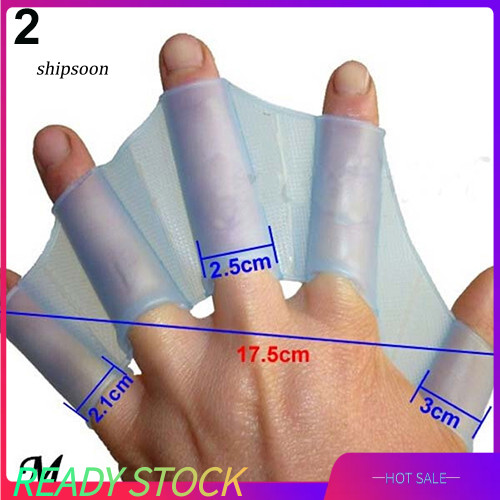 SN Swimming Finger Webbed ถุงมือซิลิโคน Flippers Fins Paddle Frog อุปกรณ์เสริมมือ