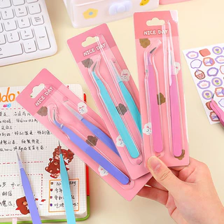 แหนบคีบสติกเกอร์ สเตนเลส สีมาการอง สําหรับตกแต่งเล็บ DIY