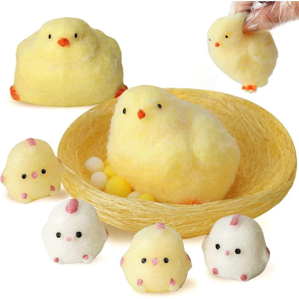 Taba Squishy ของเล่นไก่กับ Henhouse, ทําด้วยมือ Ultra Soft Chick Squishy Fidget ของเล่น, Taba Squish