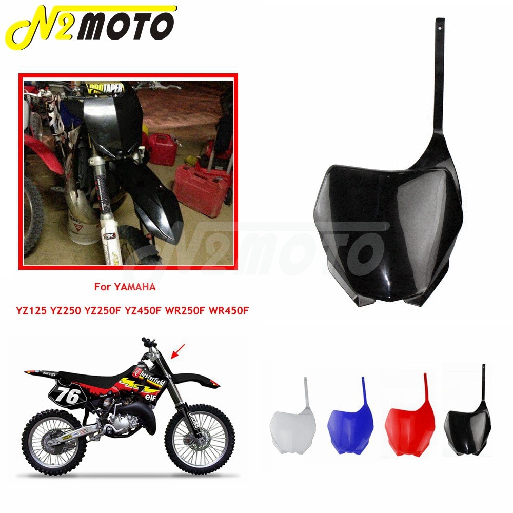 TC Blue White Black Red Supermoto Dirt Bike Enduro Front Number Plate For Yamaha YZ125 YZ250 YZF250 