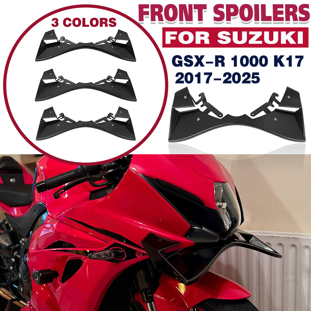 Lสปอยเลอร์หน้า สำหรับ SUZUKI GSX-R1000 GSXR1000 GSXR 1000 ปี 2017-2025  แฟริ่งวิงเล็ต  แผ่นบังลม  ชุ