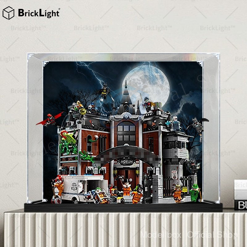 ❤️กล่องใส่โมเดล โปร่งใสโปร่งใสกล่องแสดงเหมาะสําหรับ Lego 76300 DC Batman Arkham Crazy House รูปกล่อง