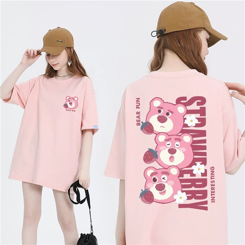 COD220G ผ้าฝ้าย 100%SI ผ้าฝ้าย 100% แขนสั้น Oversize เสื้อยืด Plus ขนาด Tees หลวมผู้หญิงแฟชั่นรอบคอ 