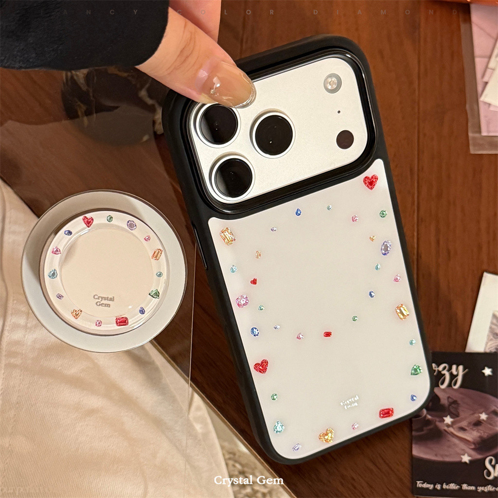สําหรับ iphone Case 17 Pro Max 16 Pro Max 15 Pro Max เคสโทรศัพท์ฝังเพชรสีสันสดใส