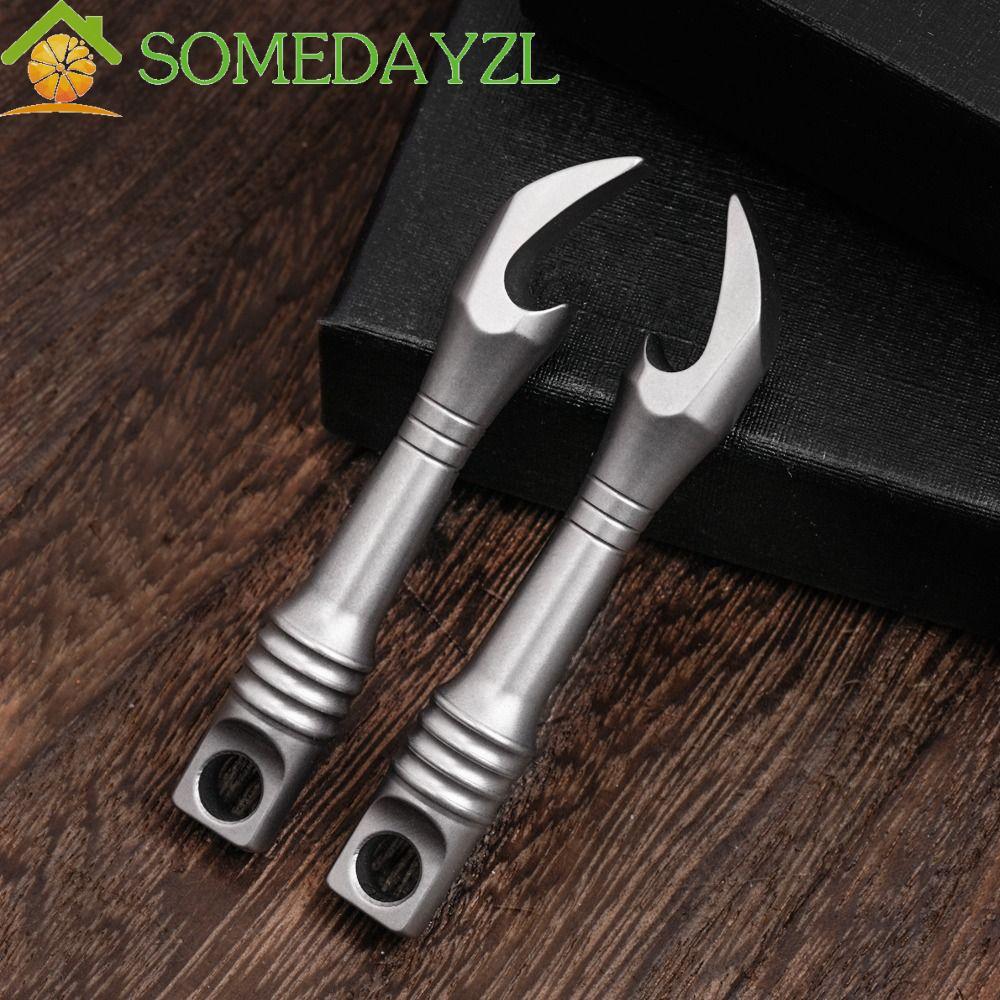 SOMEDAYZL พวงกุญแจขนาดเล็ก, Titanium Alloy Pry Bar EDC Multi-Functional Tool, Pocket Tool Multi-Func