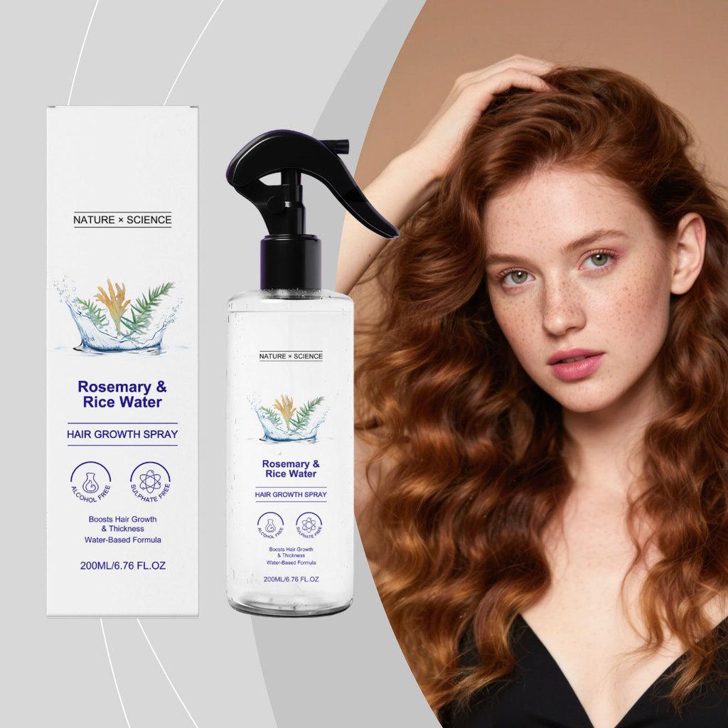 Volumizing Hair Growth Spray – Rosemary Rice Water Blend, ปราศจากซัลเฟตสําหรับ Fuller, Healthier Hai