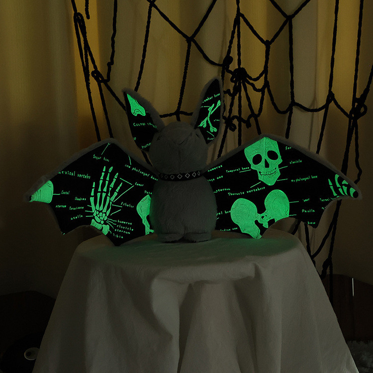 Luminous Bat ของเล่นตุ๊กตาสยองขวัญค้างคาว Skull Night Luminous ตุ๊กตา