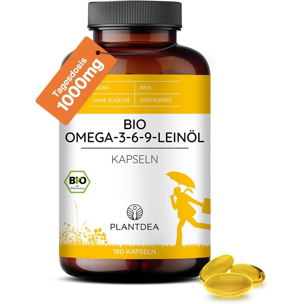 Bio Omega-3-6-9 แคปซูลน้ํามันเมล็ดแฟลกซ์ I Daily Dose 2000mg I 180 แคปซูลโอเมก้า-3 แคปซูล I ผ่านการท