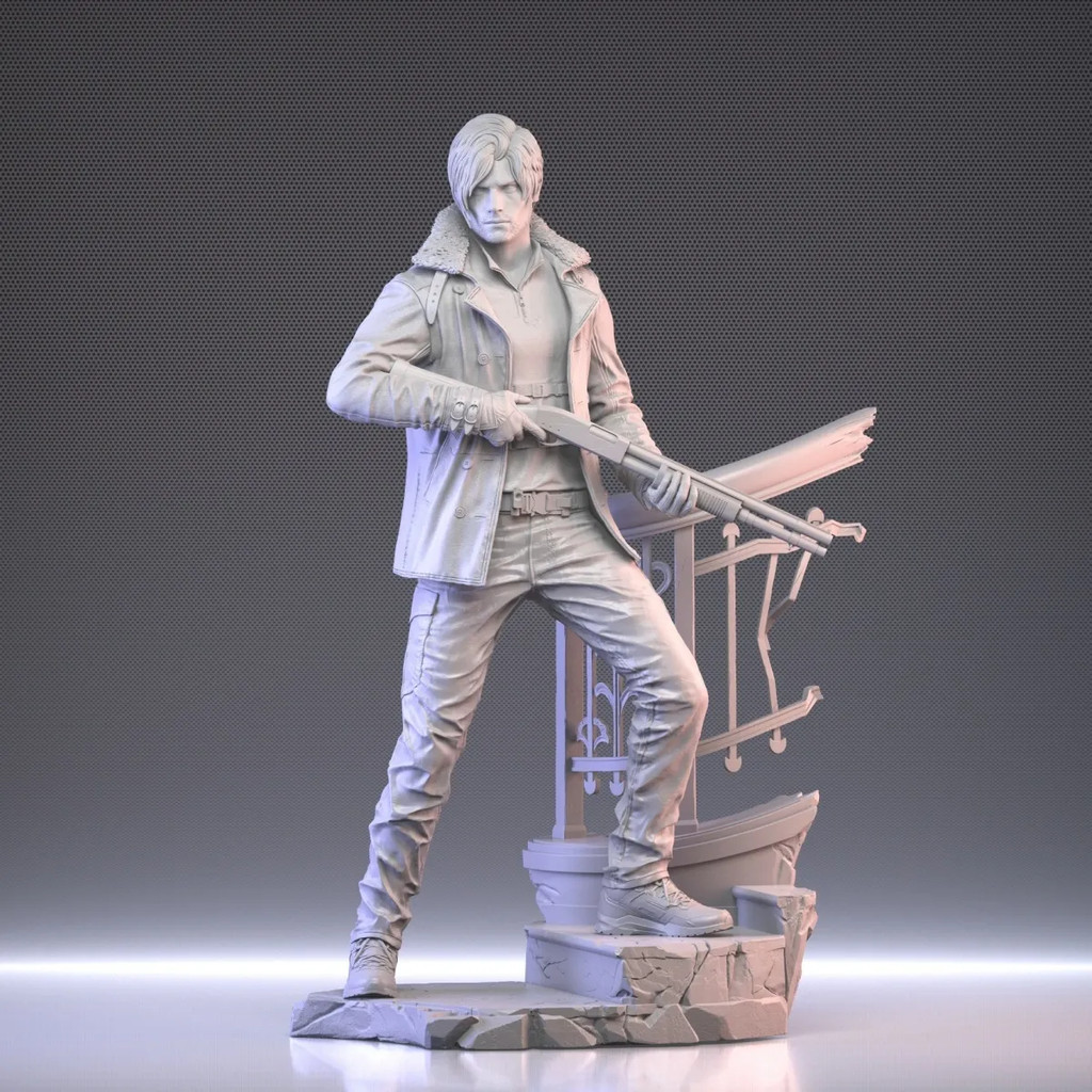 [ALLspark] Resident Evil 9 Leon Figure Model GK White Model 3d Printing Jewelry