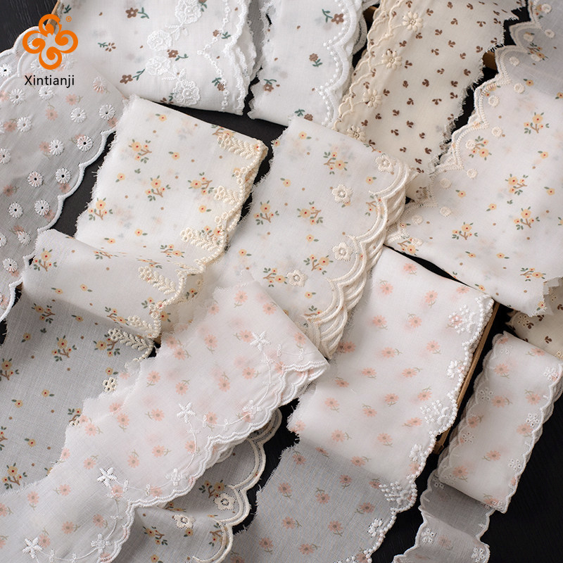 ผ้าฝ้ายลายดอกไม้กว้าง 6 ซม., เย็บปักถักร้อยลูกไม้นุ่ม, อุปกรณ์เสริมสำหรับงานหัตถกรรม