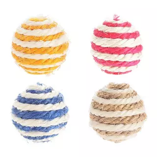 ลูกบอลแมวมีเสียง ของเล่นแมว ทนต่อการกัด สุ่มสีสวย 4.5 ซม