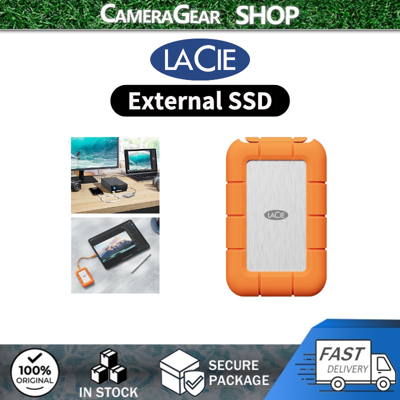 LaCie Rugged SSD4 1TB/2TB ภายนอก SSD - USB 40Gbps IP54-rated (STND2000400)สําหรับ Windows, Mac, iPho