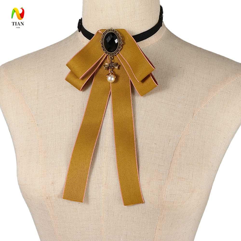 INQUIRY IMPACT Bow Tie Vintage Elegant Girls เครื่องแต่งกายเครื่องประดับคอ Pin