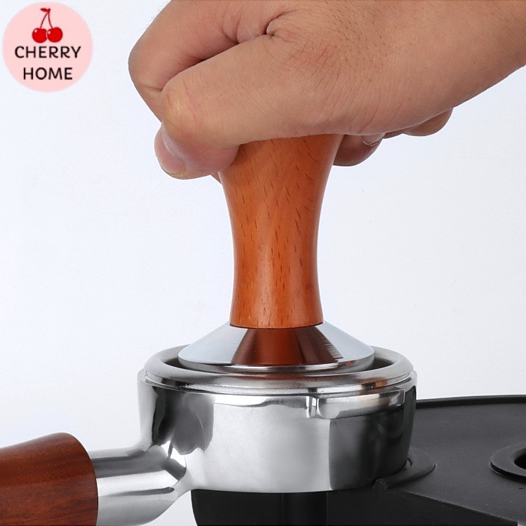 Tamper สแตนเลส อัดกาแฟ ที่กดกาแฟ ด้ามไม้ #AB-0002