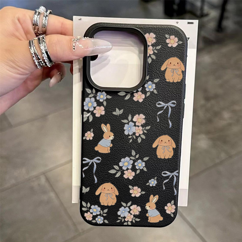 กระต่ายการ์ตูน Leather เคสมือถือ For Samsung A27 A57 A37 S26 A07 A56 A17 A06 A16 A15 A26 A35 A36 A53 A54 A55 เคส
