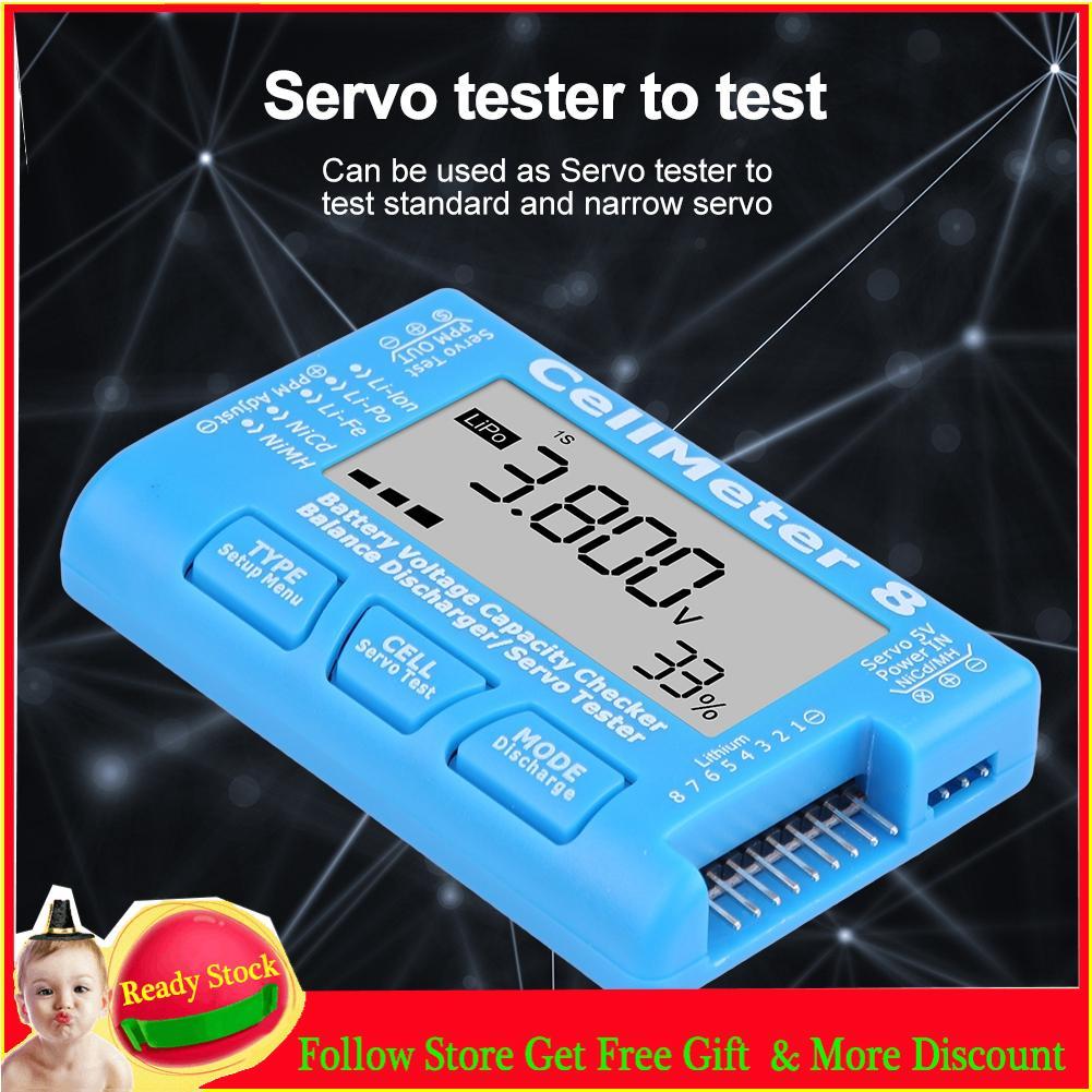 Punkstyle RC 8 เครื่องตรวจสอบความจุดิจิตอลเครื่องทดสอบแรงดันไฟฟ้า LCD Backlight สำหรับชีวิต Li-Ion N