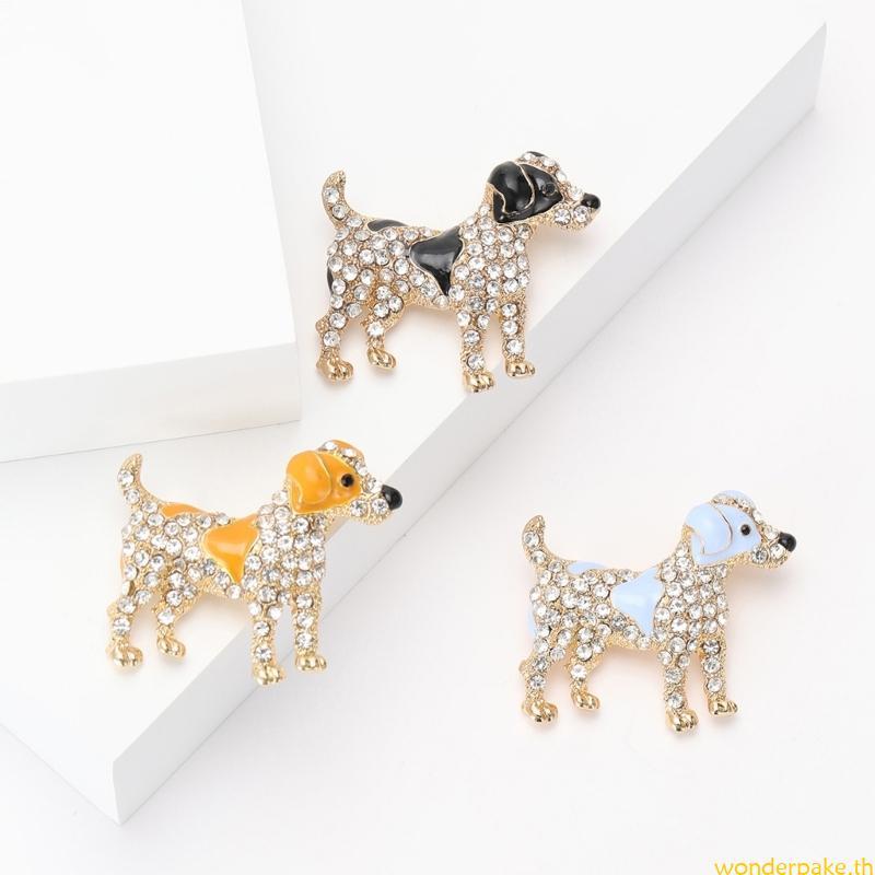 เข็มกลัดWonder Dog พื้นผิวโลหะผสมและมีประกาย เสริมความสวยงามให้กระเป๋าเป้สะพายหลัง