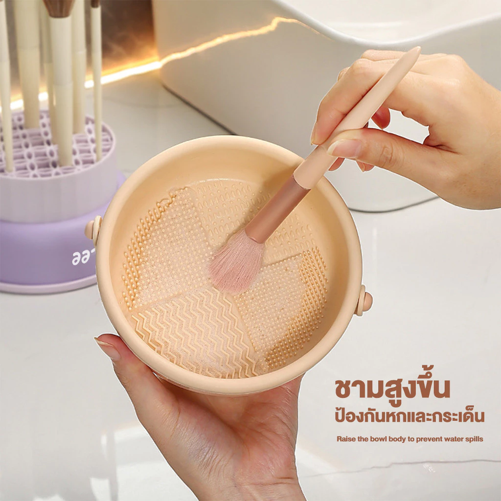 【Hillee ของแท้】ที่ล้างแปรงแต่งหน้า น้ำยาล้างแปรง  3 in 1 วัสดุซิลิโคน แบบพกพา  ตากได้ thumbnail 6