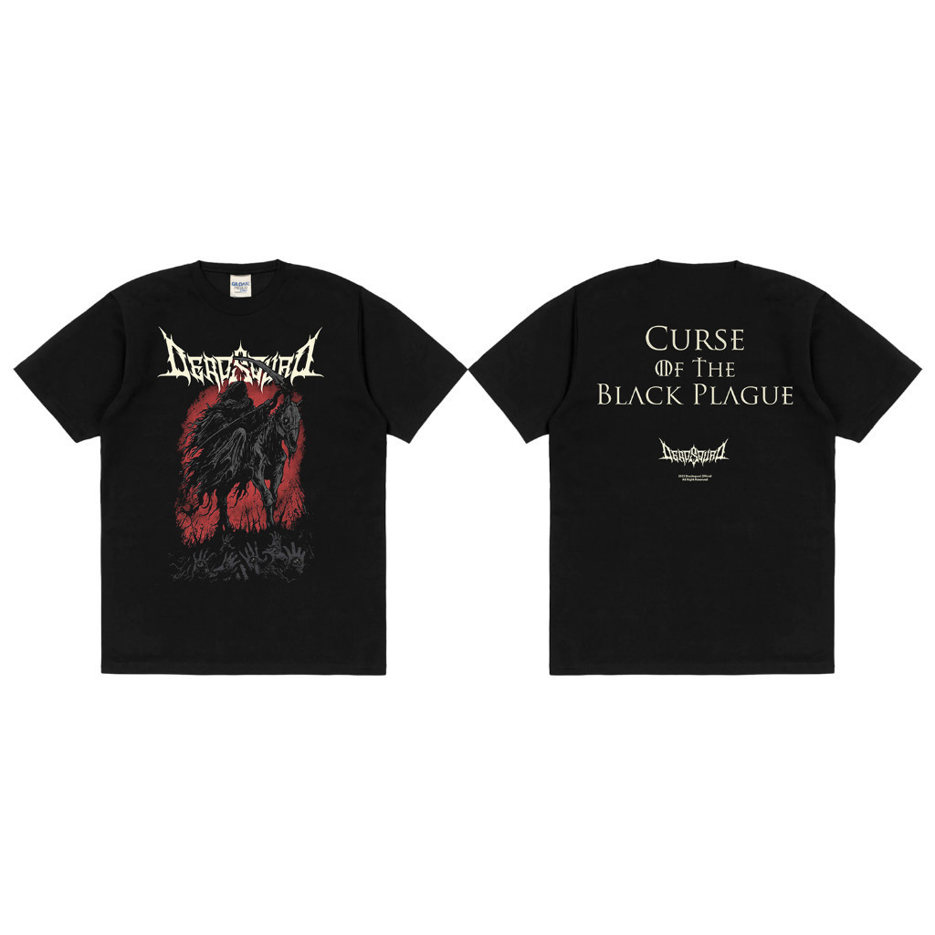 Rockermusic เสื้อยืด Band Deadsquad Curse of the Black Plague Verse 2 เสื้อยืด