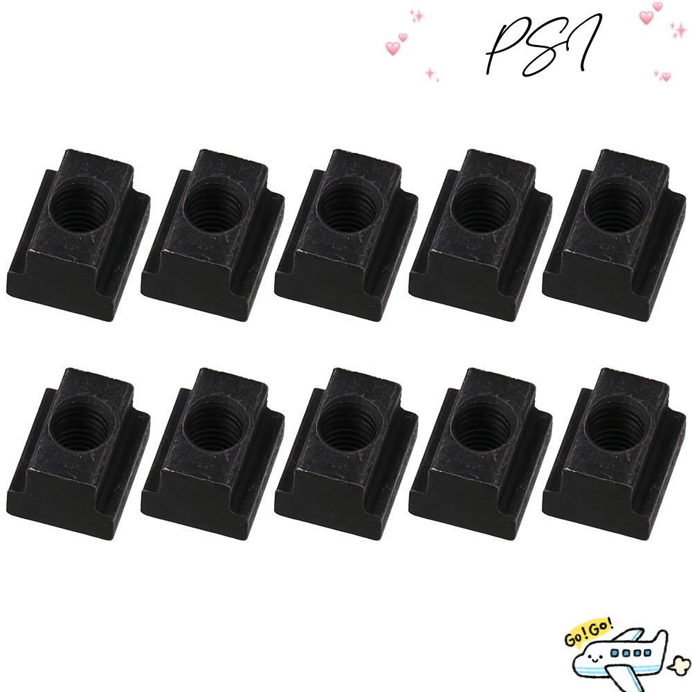 PSI 10 ชิ้นแตะผ่าน Slot Nuts, Black Oxide M6 M8 M10 M12 T Slot Nuts, Hardware Nuts เหล็กคาร์บอน T-Nu