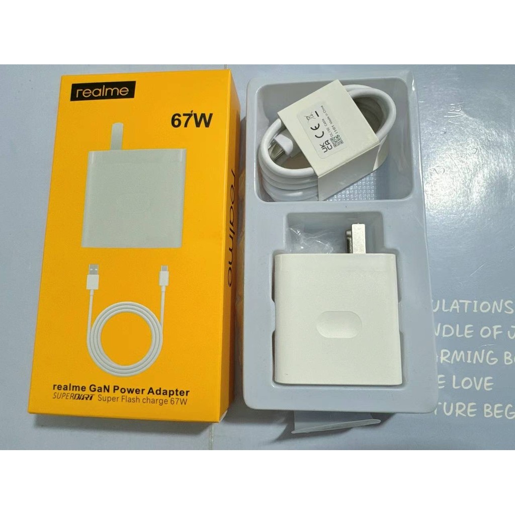 เครื่องชาร์จของแท้ 67W สําหรับ Realme Type-C Supervooc Fast Charger พร้อมสาย Usb Type-C