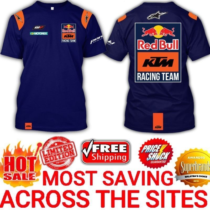 👕【Hot-selling T-shirts】 Super Premium: MotoGP 2020 Red Bull KTM Factory Racing Team Tech 3 Mens Big Size Casual  S-5XL