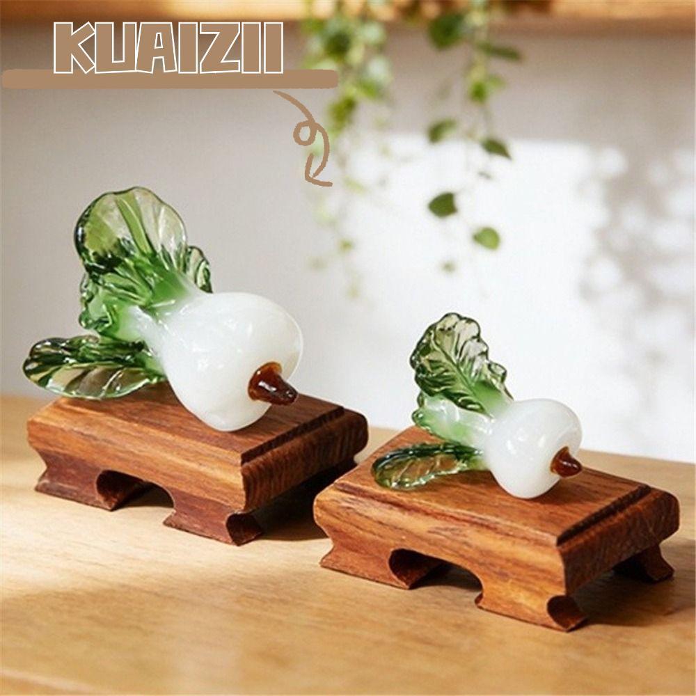 KUAIZII คริสตัลตกแต่งโต๊ะ, Blown แก้วการออกแบบความเจริญรุ่งเรืองแก้ว Bok Choy, Bok Choy รูปร่าง Bok 