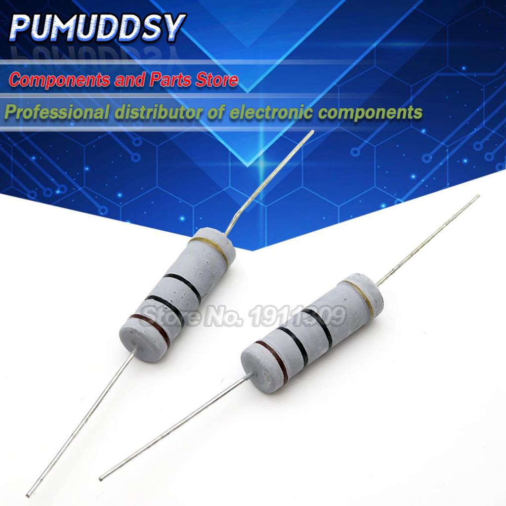 10PCS 5W Carbon Film resistor 5% 1R ~ 1M 2.2R 10R 22R 47R 51R 100R 150R 470R 1K 4.7K 10K 47K 1 2.2 1
