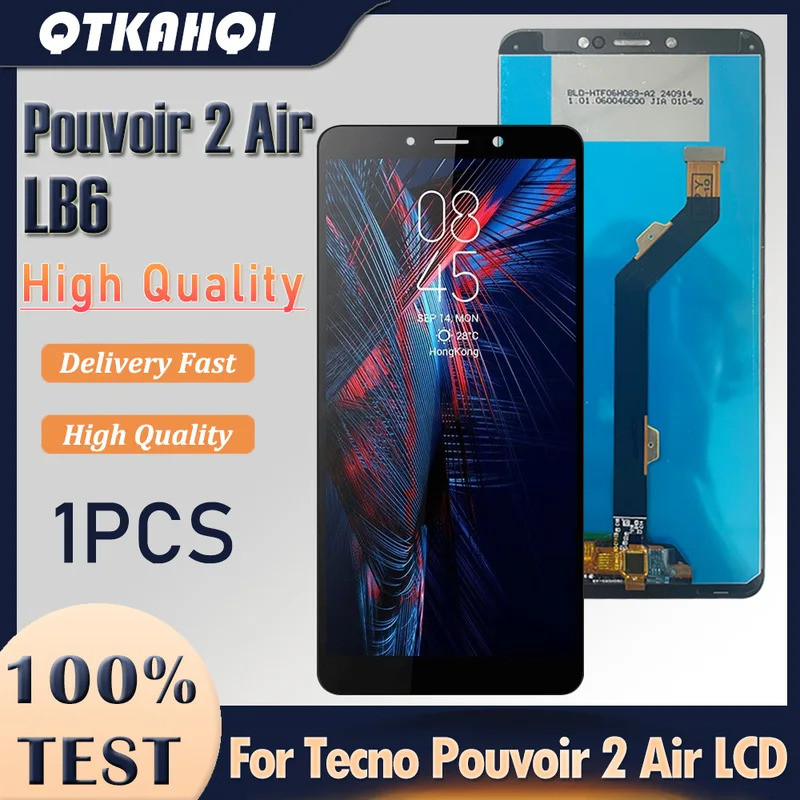 6.0 นิ้วสําหรับ Tecno Pouvoir 2 Air LB6 จอแสดงผล LCD Touch Screen Digitizer Assembly สําหรับ Tecno P