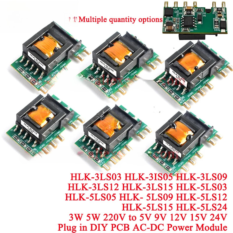 2-5pcs AC-DC 3W 5W 220V ถึง 3.3V 5V 9V 12V 15V 24V Isolated Power HLK-3LS03 3LS05 3LS09 5LS09 5LS09 