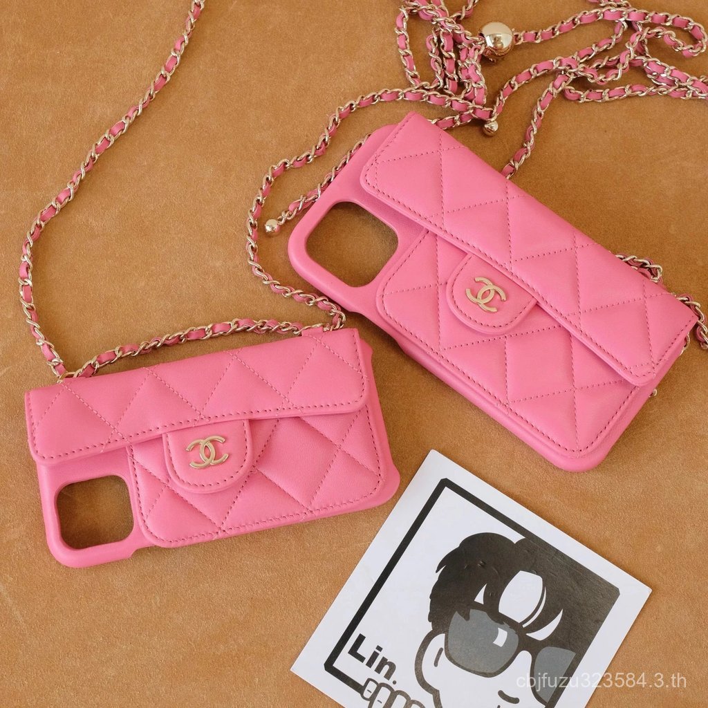 CHANEL เคสโทรศัพท์ Golden Ball สีชมพู HG