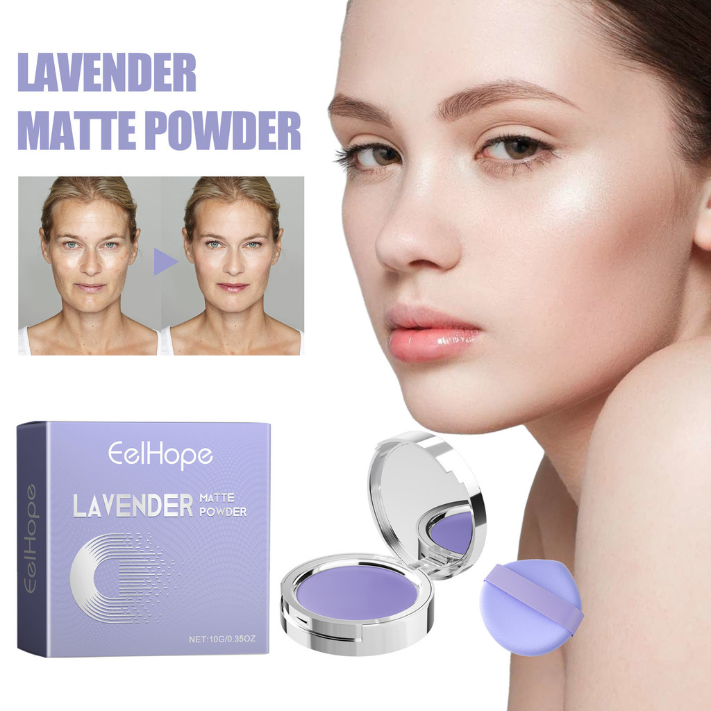 จัดหาเฉพาะ EELHOPE Lavender Matte Matte Light Natural Makeup Setting Powder Long-Lasting Non-Stick P