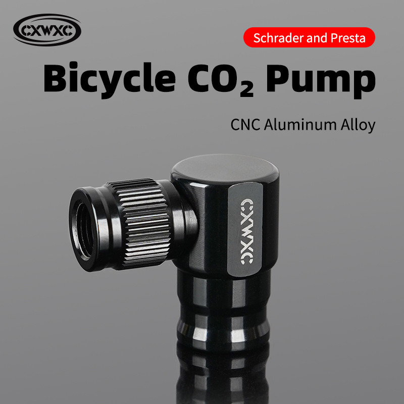 Cxwxc Mini จักรยาน Co2 ปั๊ม Inflator จักรยานแบบพกพายาง Co2 Inflator ปั๊มสําหรับ Schrader Presta อะแด