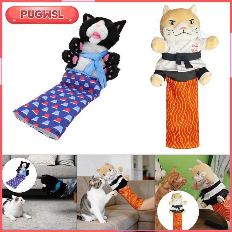 [pugwsl] ถุงมือของเล่นมวยปล้ําแมวนุ่มสําหรับกระตุ้นจิตเล่นความเบื่อหน่ายหน้าอก