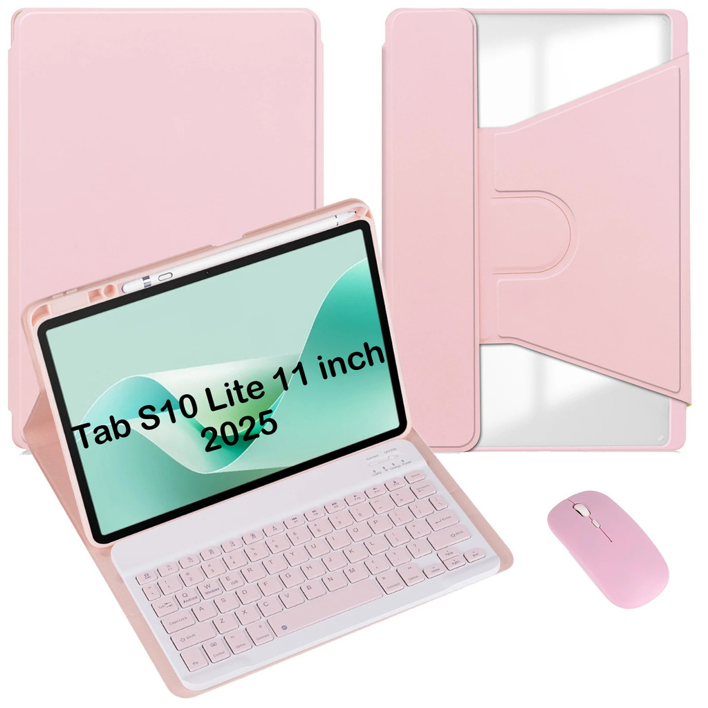 เคสคีย์บอร์ดสําหรับ Samsung Galaxy Tab S10 Lite / S10FE / S9FE / S6 Lite คีย์บอร์ดไร้สายแบบถอดได้และ