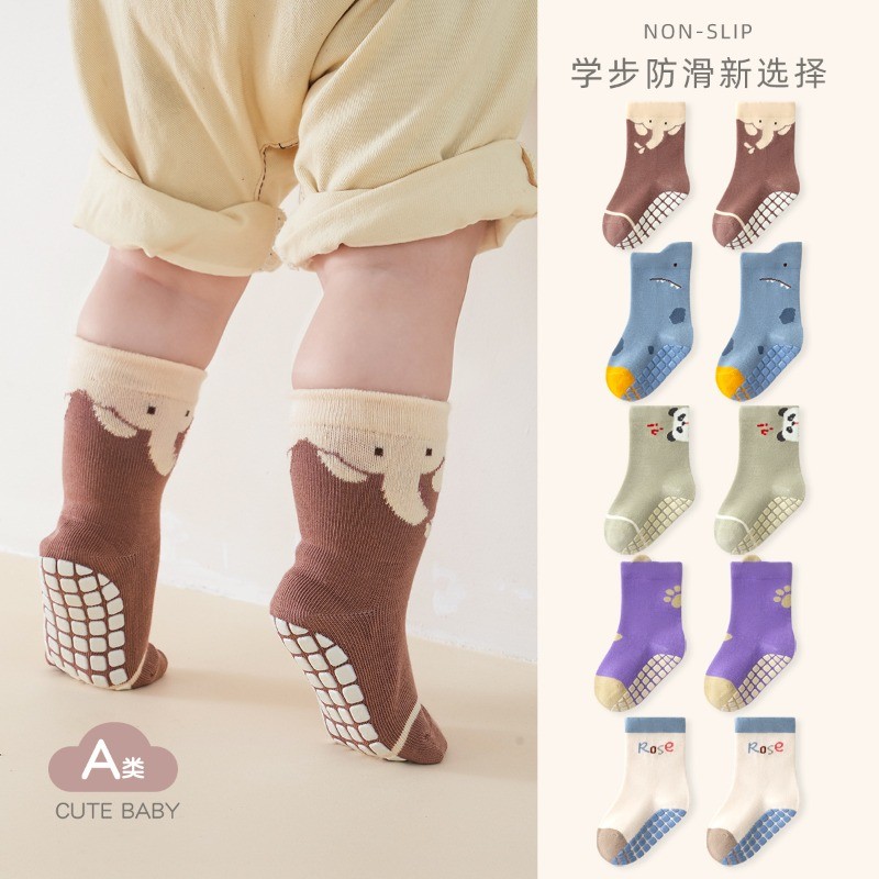 ถุงเท้าเด็กวัยหัดเดิน ออกแบบใหม่ จากผ้าฝ้าย ปลายเปิด เหมาะสำหรับภายในบ้าน และมีป้องกันลื่น