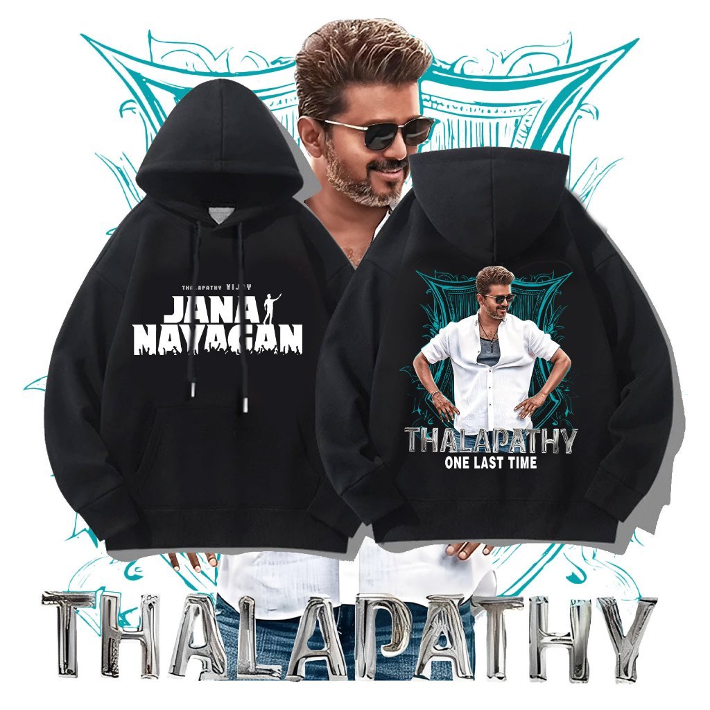 แฟชั่น JANA NAYAGAN VIJAY MOVIE COTTON ADULT AND KIDS Hoodie 120-150cm M-3XL 05