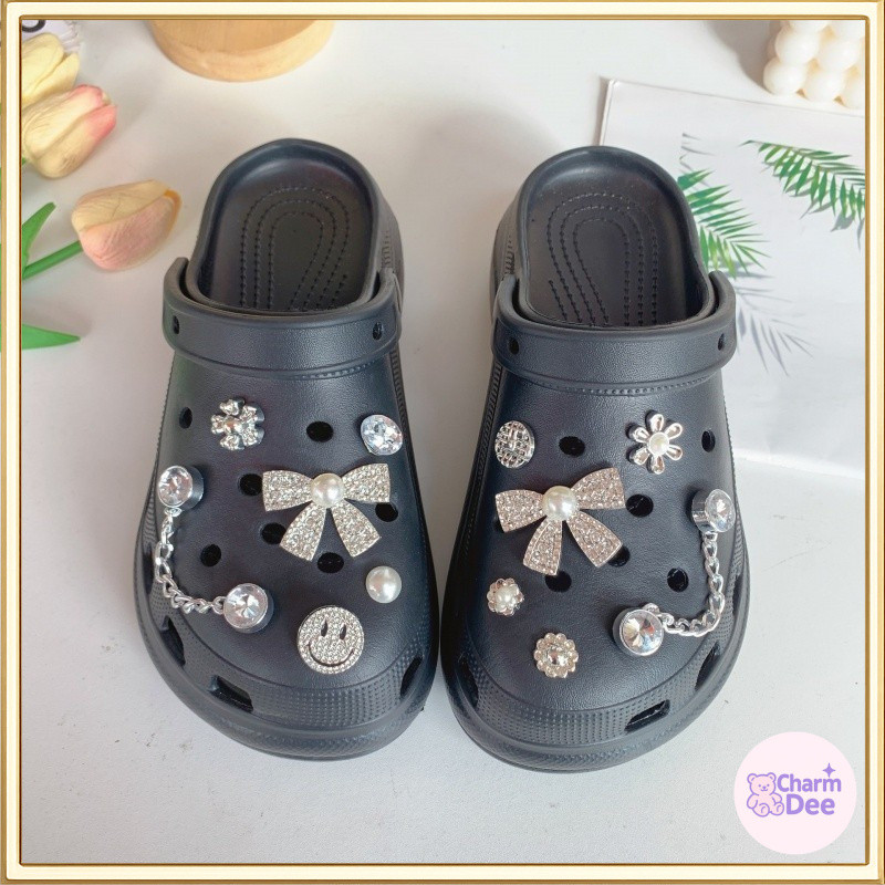 จี้รองเท้าแฟชั่น ชุดตัวต่อลายรองเท้า กันน้ำ | อุปกรณ์ตกแต่ง Clogs & Sandal สไตล์สากล