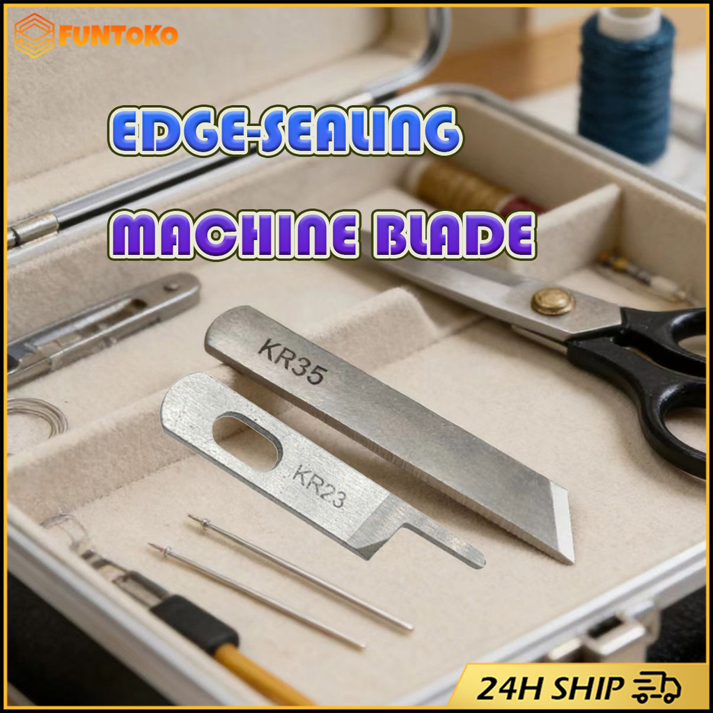 สินค้ามีคุณภาพ ใบมีดจักรโพ้งอุตสาหกรรม4 เส้น เครื่อง747 ใบมีดบนKR23 ใบมีดล่างKR35 อุปกรณ์เสริม ใช้งา