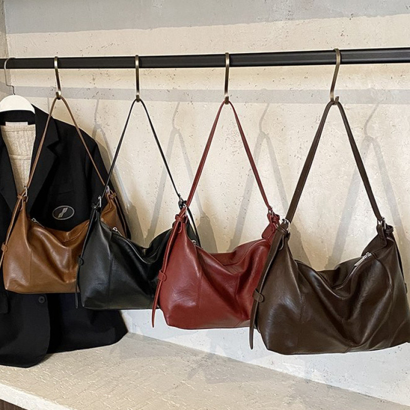 Brown Cowhide Lazy Style Multifunctional Shoulder/Crossbody Tote Bag