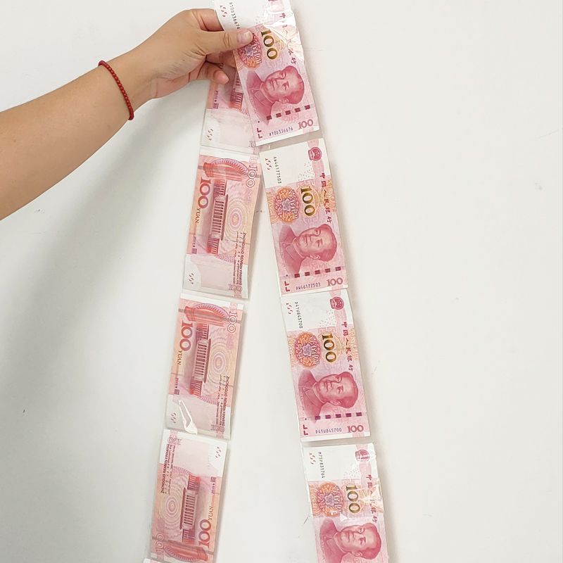 จุดพร้อมสต็อก Creative Money Drawing Handy Tool Hundred Yuan Money Bag Birthday Draw Money Transpare