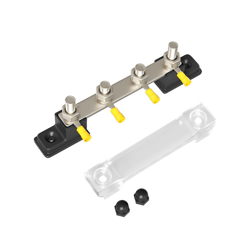 RV เรือยอชท์เดี่ยวแถว 2 ช่อง Busbar DC 150A High Current Busbar 48V Busbar ทองแดงแถว Terminal คุณภาพ