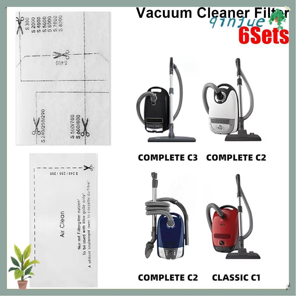 QINJUE 6 ชุดเครื่องดูดฝุ่น,ไอเสียกรองผ้าฝ้าย,ทนทาน Air Clean เครื่องใช้ในบ้านอะไหล่สําหรับ Miele Com