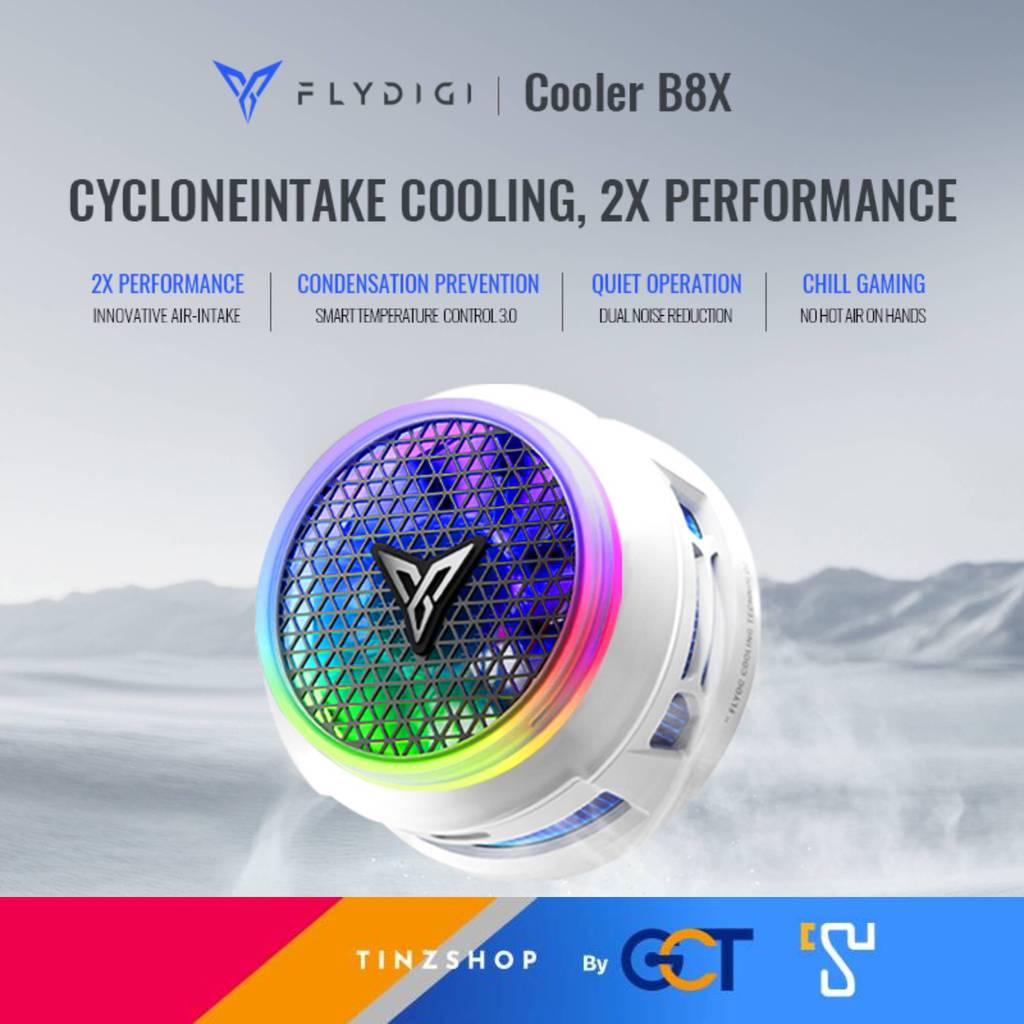 [Tinzshop] Flydigi B8X พัดลมระบายความร้อนมือถือ บอกลาปัญหาเครื่องร้อนจนกระตุก มือพองตอนเล่นเกมหนัก ๆ