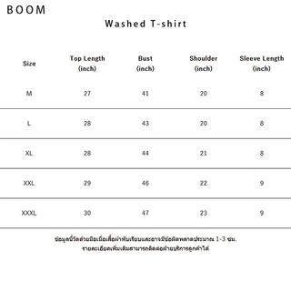 เสื้อยืดสีม่วงผ้าฝ้ายกรัมสูง BOOM สไตล์อเมริกันล้าง Umei แบรนด์ Chao | จัดส่ง 24 ชั่วโมง 002
